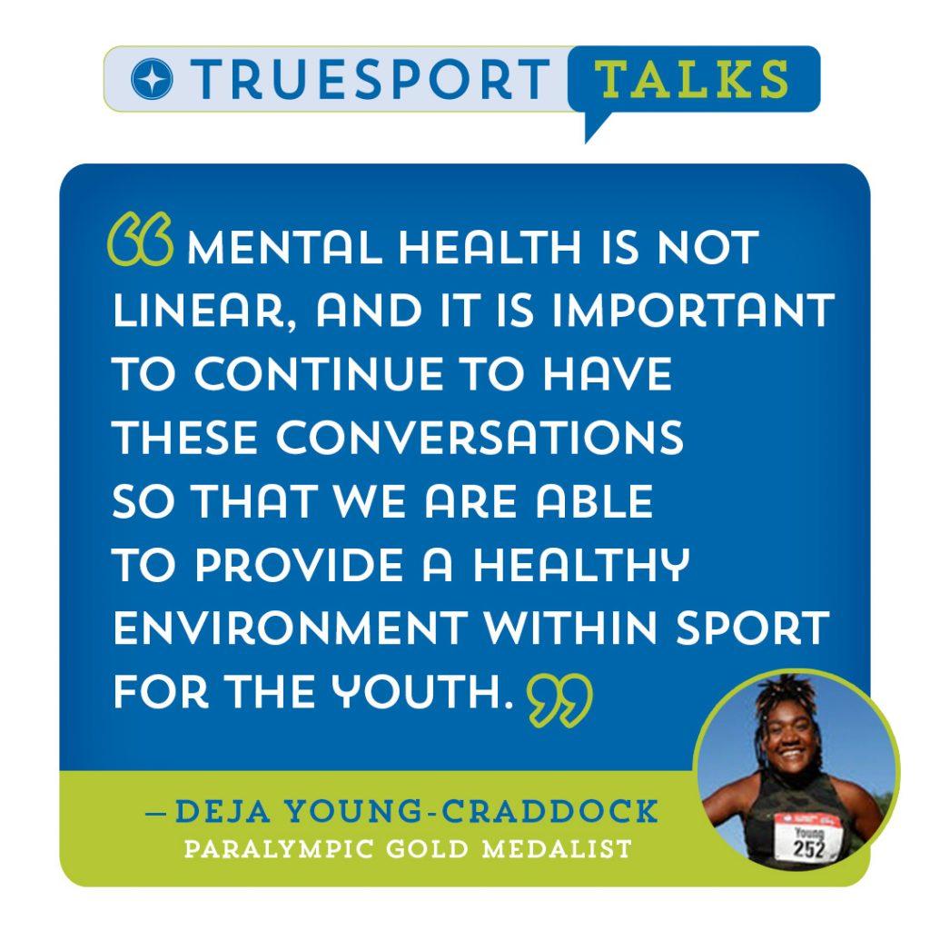 TrueSport Talks testomonial from Deja Young-Craddock.