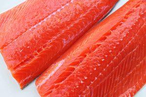 Raw salmon.