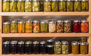 canned vegetables on shelf