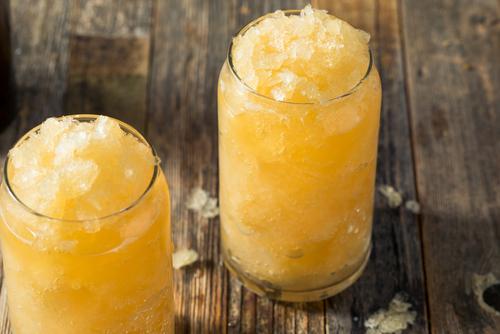 A yellow slushy drink.